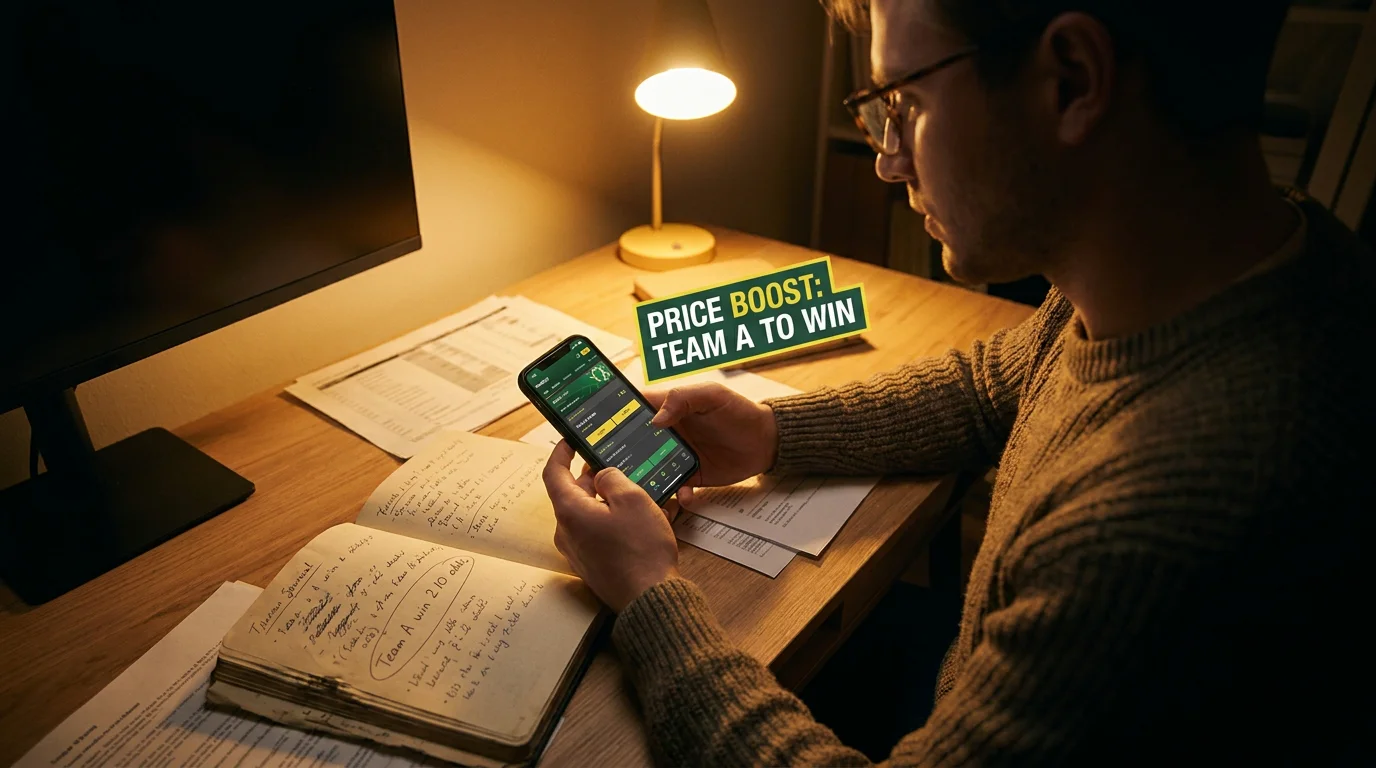 Analyst checking whether a rugby price boost matches an existing pre-match analysis view
