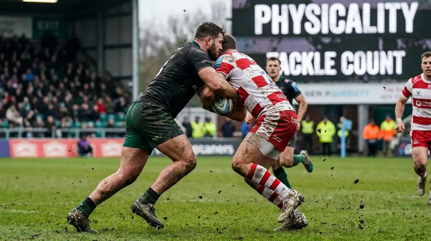 Rugby defender making a tackle as matchup quality affects player prop betting lines
