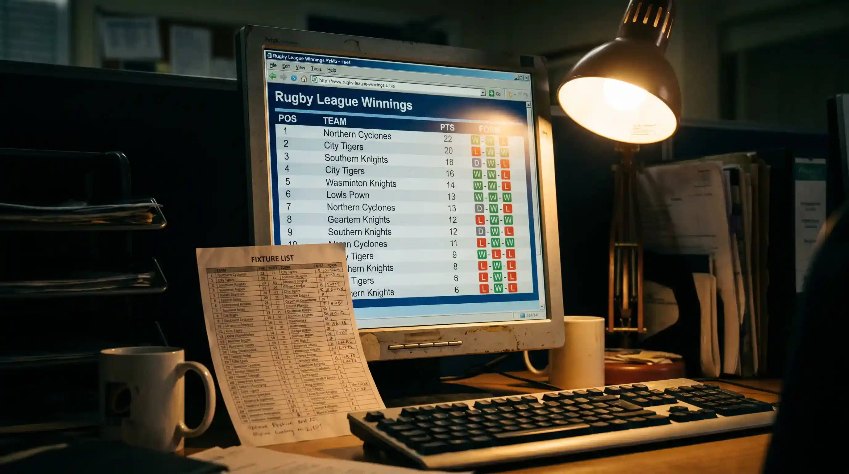 Betting odds board showing rugby league table positions and outright market prices