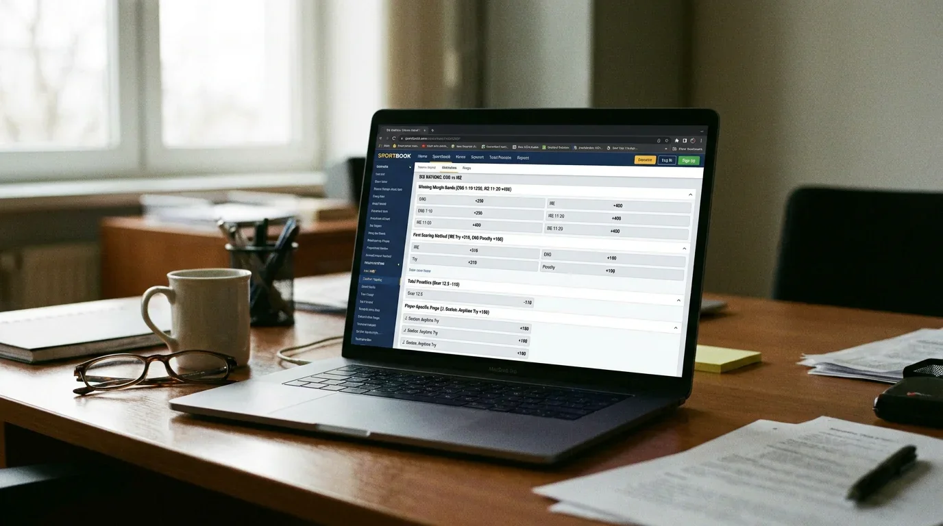Wide selection of rugby proposition bets listed on a sportsbook market page