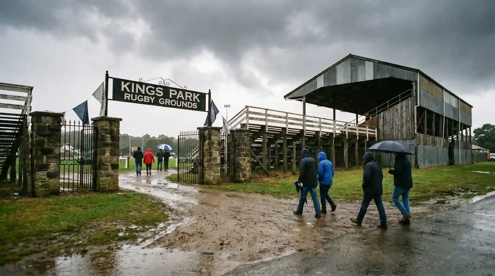 Rugby teams with contrasting playing styles meeting at a neutral venue before kick-off